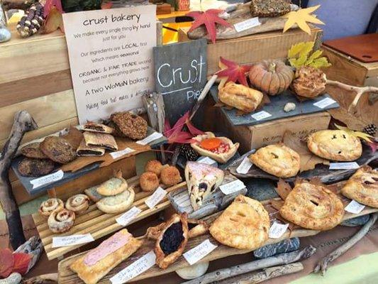 Handmade pastry pies looked so festive and yummy!