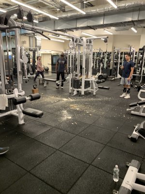 Heads Up! Part of the ceiling fell onto the main area of the gym