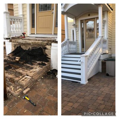 Replaced stone stairs in Brigantine with Trex composite deck boards