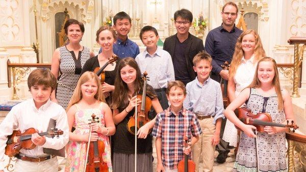 Faculty and students after a concert at Grace Episcopal Church