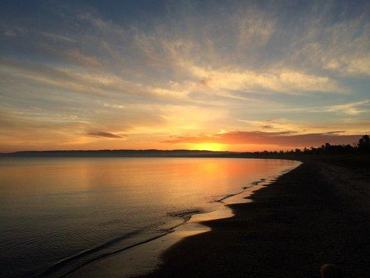 relaxing sunset over Lake Michigan from Bohemian Beach, Good Harbor Bay