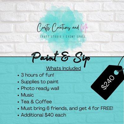 Paint & Sip party package