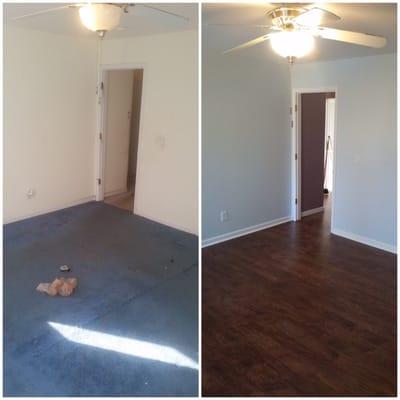 Master bedroom painting and flooring.