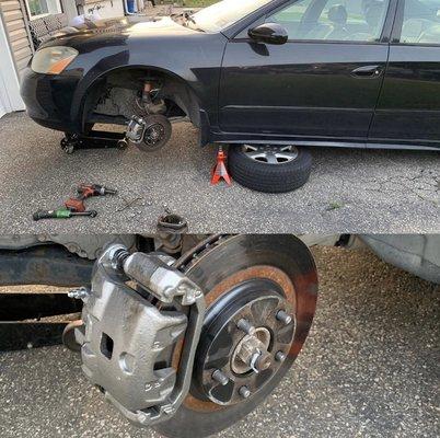 Replace front calipers on a 2004 Nissan Altima v6