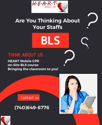 On-site BLS course $60 per person