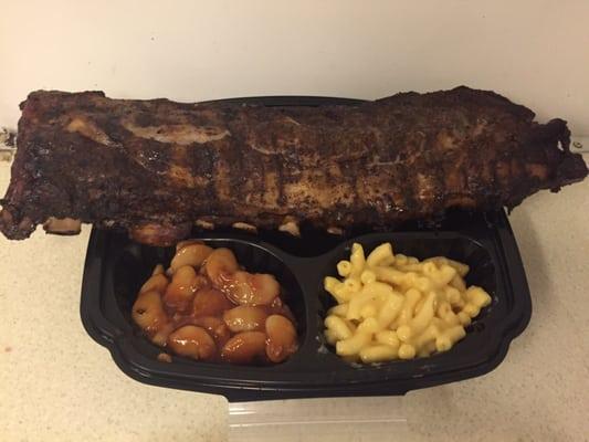 Hickory Smoked Baby Back Ribs with Buttered Beans and Mac & Cheese