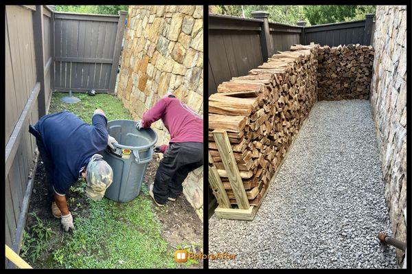 Firewood storage area major upgrade.
Potomac, MD