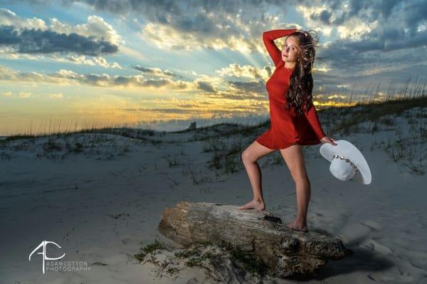 Portrait shoot with beautiful sunrise at Orange Beach Alabama.