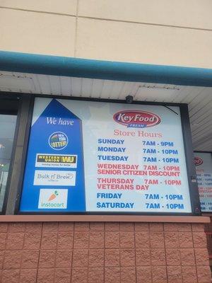 Store Hours of Operation.