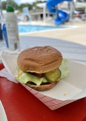 Bacon cheeseburger from the grill