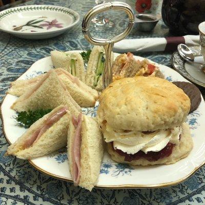 Finger sandwiches and scone