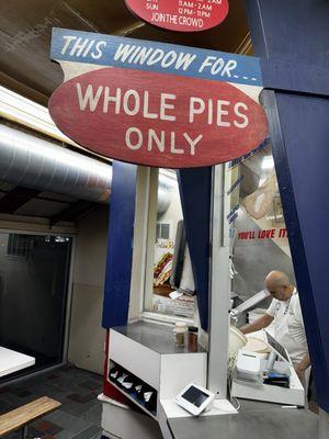 Separate window for whole pie orders