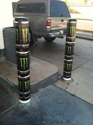 Monster Energy bollard wraps