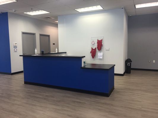 Lobby area of the Recreational Gymnastics space.