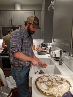 Shucking Prestige Oysters at home