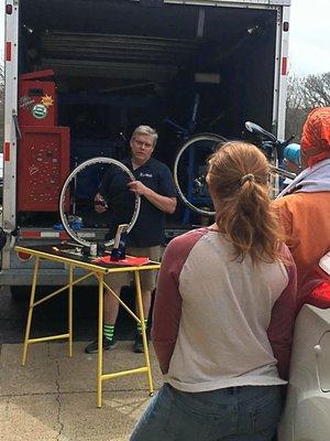 Maintenance clinic at Breakaway Triathlon and Cycling, North Andover, MA