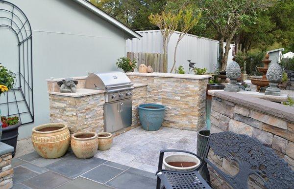 Outdoor kitchen in our showroom courtyard