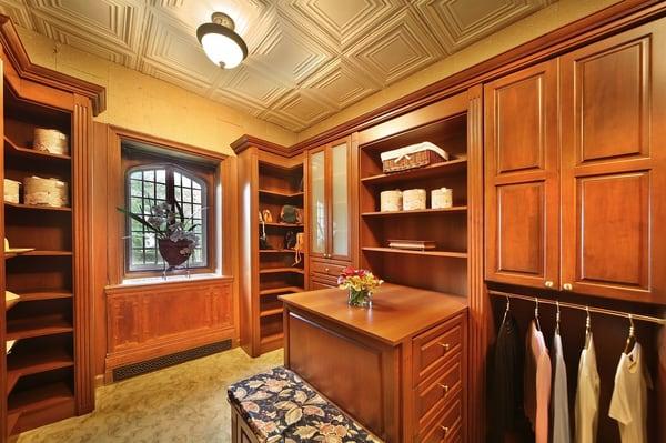 Custom Walk-In Closet, Real Wood & Drawer Faces