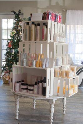 Retail Products Display featuring Davines Organic Styling Products