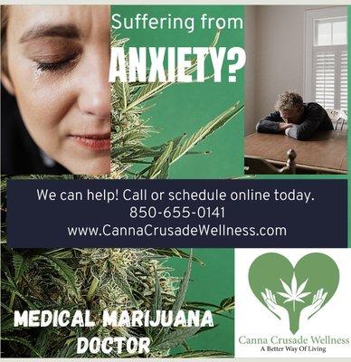 Anxiety can be treated with MMJ