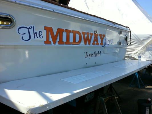 Boat lettering.