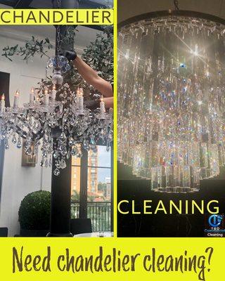 Chandelier cleaning.