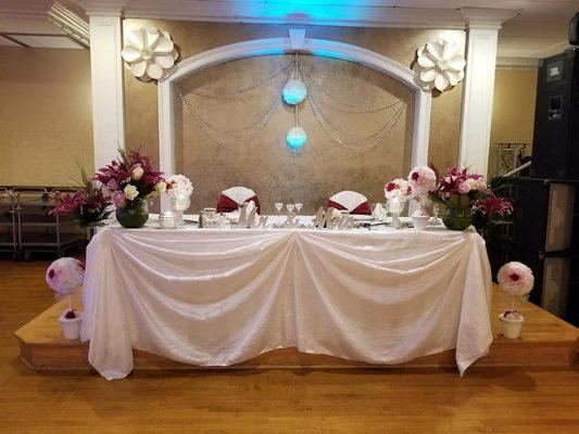 Head table (chair cover package)