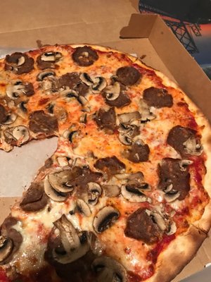 Mushroom and Meatball Pizza