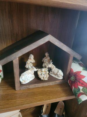 Beautiful nativity scene with figurines