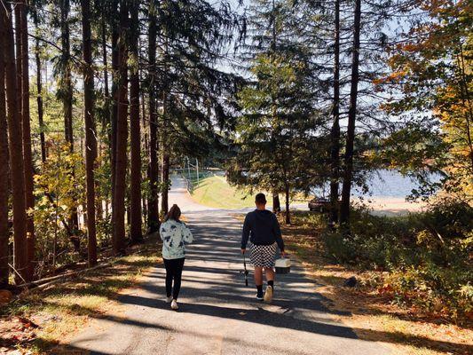 The reservoir next to the school provides a great opportunity for the boys to get outside.