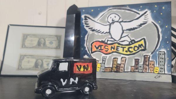 This is a porcelain figure that I painted 2 and a half years ago of what my vision of my new van would look like.