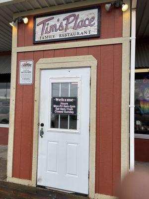 The front door to enter inside of Tim's Palace