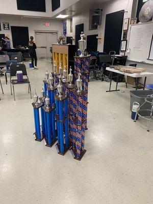 Some band trophies from 2022