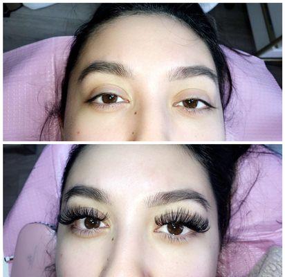 Here is a Hybrid Mix adding more volume to your eyelash set!