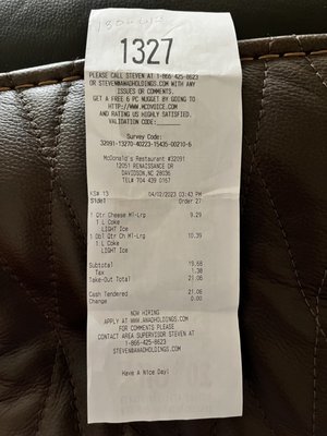 Receipt for purchase