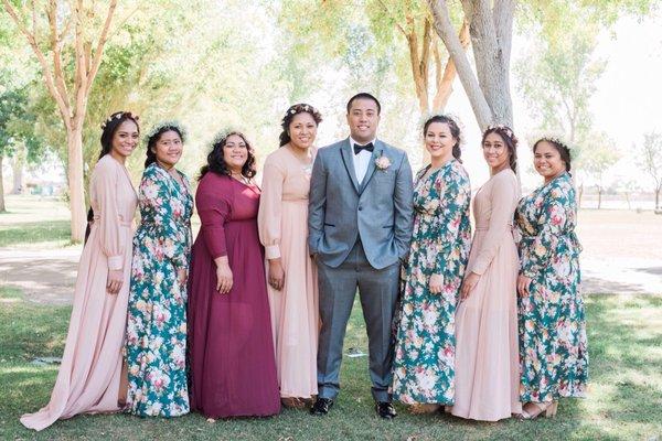 And all 7 of my bridesmaids with their dresses.. fixed by Debra!