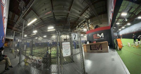 Inside batting cages