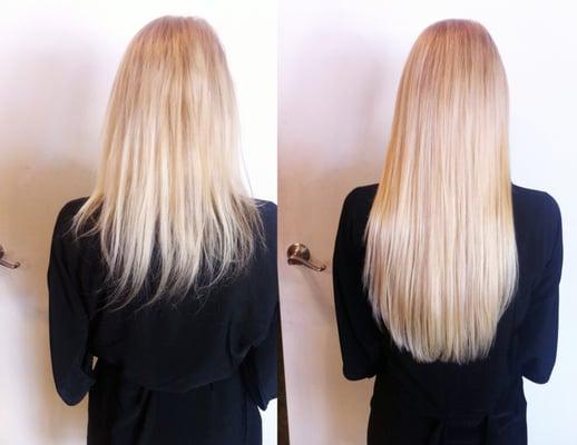 Hair Extensions: Before and after