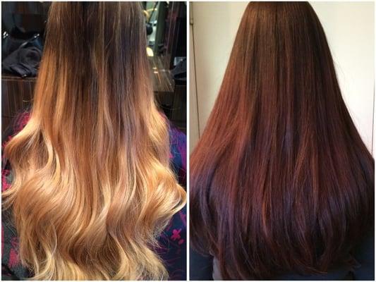 Ombre to natural color