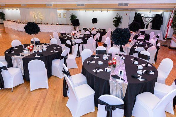 Guest Tables w/Hand Crafted Feather Balls