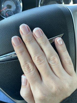 French gel over natural nails.