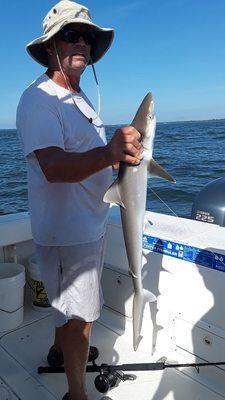 The Cantankerous captain (Al) who wouldn't even let us hold our own catch for photos.  A very disappointing and expensive lesson.