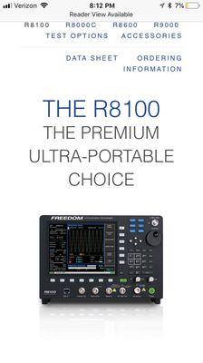 Freedom R8100 comms analyzer with auto-alignment / Auto-Tune