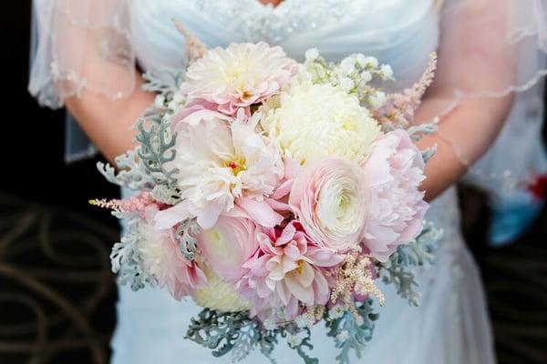 The flowers were beautiful but I had requested no leaves and absolutely hated the green velvet stems they put in my bouquet.