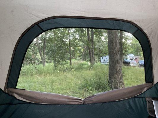 View from the inside of our tent