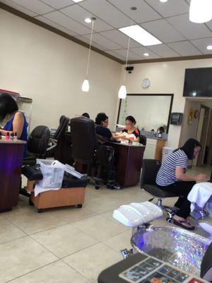 Very nice nail salon!! So much better than the typical small salons and the best prices I've ever heard of!