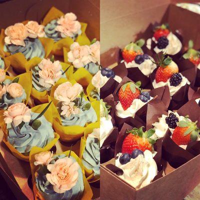 Cupcakes are fab! Individual servings, no knives, variety of flavors, custom toppers to match your decor!