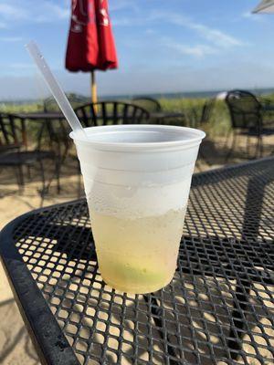 Mai Tai on the sandy patio. Clean, large space.