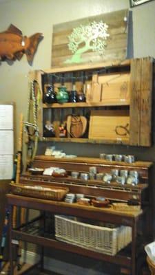 Handmade candles, cutting boards, soaps, ceramics, etc..