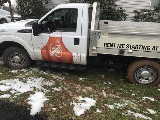 Rental truck they charged $125 to pull out of mud.